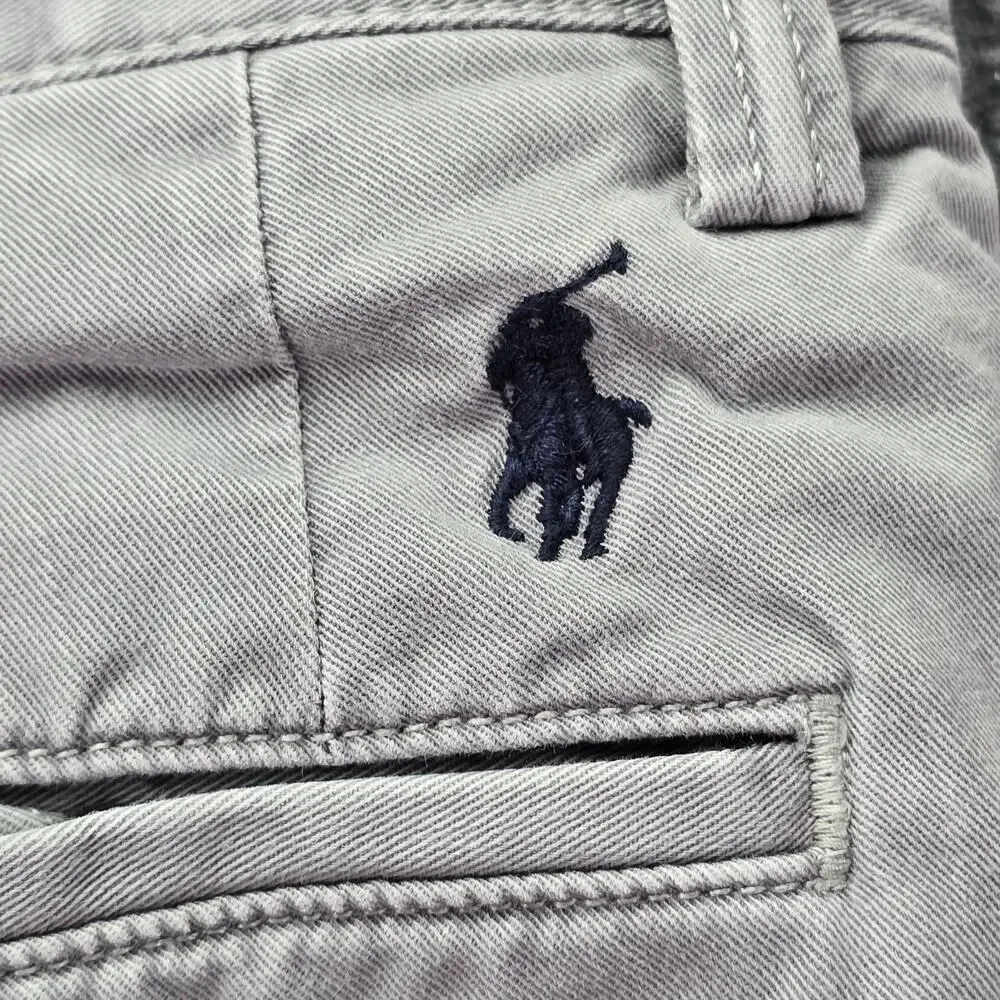Polo Ralph Lauren Pants Mens 34x34 Light Gray Stretch Straight Fit Chinos Pony